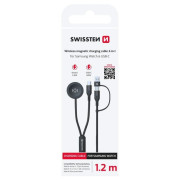 Câble données et chargement Swissten Wireless magnetic charging cable 2in1 for Samsung Watch + USB-C 1,2 m