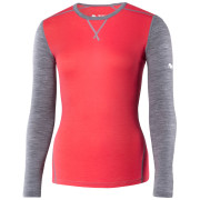 T-shirt femme Zulu Merino 160 Long gris / rose coral/grey melange