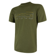 T-shirt homme Sensor Merino Wool Active PT Track (short sleeve) vert foncé Safari