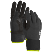 Gants Ortovox Fleece Grid Cover Glove M noir / jaune Black Raven