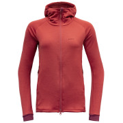 Veste polaire fonctionnelle femme Devold Nibba Merino Jkt Hood rouge Beauty