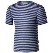 T-shirt homme Zulu Merino 160 Short Stripes bleu / gris narrow stripes blue-grey/navy