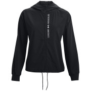 Veste femme Under Armour Woven FZ Jacket vert Black / Black / White