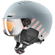 Casque de ski enfant Uvex Rocket Jr. Visor gris / rose blush mat