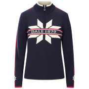 Pull femme Dale of Norway Nåle Fem Sweater bleu / blanc Navy Offwhite Red Rose