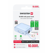 Banque d'énergie Swissten Space 10000 mAh USB-C + Lightning bleu modrá