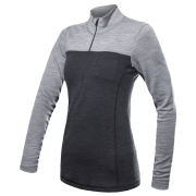 T-shirt fonctionnel femme Sensor Merino Bold dl. rukáv zip gris anthracite/cool gray