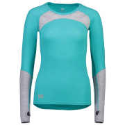 T-shirt fonctionnel femme Mons Royale Bella Tech LS bleue Tropicana/GrayMarl