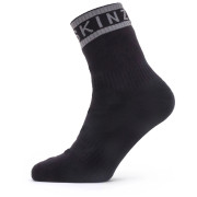 Chaussettes imperméables SealSkinz WP Warm Weather Ankle Length with Hydrostop vert Black/Grey