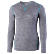 T-shirt femme Zulu Merino 160 Long gris / bleu Grey melange/Aqua