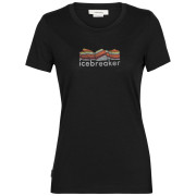 T-shirt femme Icebreaker Tech Lite II SS Tee Mountain Geology vert black