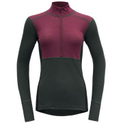 T-shirt fonctionnel femme Devold Lauparen Merino 190 Zip Neck Wmn noir / rouge Beetroot/Woods/Ink