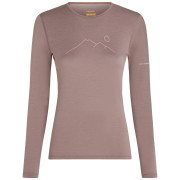 T-shirt fonctionnel femme Icebreaker Women Merino 200 Oasis LS Crewe Rainer Ridge rose Summit