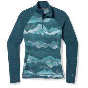 T-shirt fonctionnel femme Smartwool W Classic Thermal Merino BL 1/4 ZB bleue Twilight Blue Mtn Scape