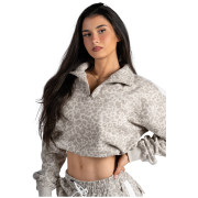 Sweat-shirt femme Nebbia Half-Zip Leopard Sweatshirt Primal beige CREAM LEOPARD