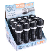 Lampe torche Extol 40lm, ZOOM, 1W LED, ABS plastique