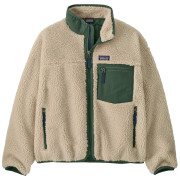 Sweatshirt enfant Patagonia K's Retro-X Jacket beige /vert Dark Natural w/Canopy Green