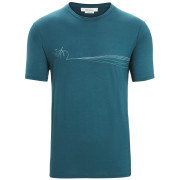 T-shirt fonctionnel homme Icebreaker Men Tech Lite II SS Tee Cadence Paths green Green Glory