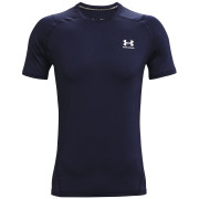 T-shirt homme Under Armour HG Armour Fitted SS bleu foncé MidnightNavy//White
