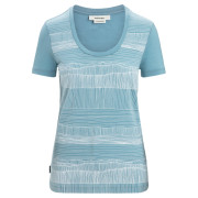 T-shirt fonctionnel femme Icebreaker Tech Lite II SS Scoop Tee Reflection Lines bleu clair Astral Blue