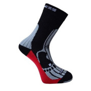 Chaussettes Progress 8MB Merino noir / rouge Black/Gray/Red