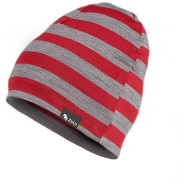 Bonnet Zulu Cap Merino rouge / gris StrapeRedGrey