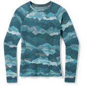 T-shirt fonctionnel femme Smartwool W Classic Thermal Merino BL Crew Boxed 2023 bleue Twilight Blue Mtn Scape