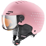 Casque de ski enfant Uvex Rocket Jr. Visor rose pink confetti mat