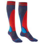 Chaussettes hautes Bridgedale Ski Junior Racer Denim bleu / gris denim/flame/322