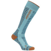 Chaussettes femme Icebreaker Women Merino Blend Ski+ Medium OTC Mountain Contour bleu clair Hydr/Trai/Atlan