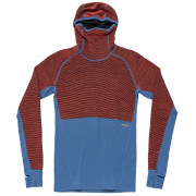 Sweatshirt fonctionnel homme Devold Tuvegga Merino Hoodie Man bleu / rouge CAYENNE