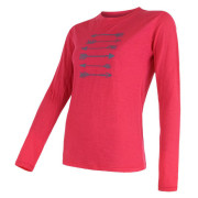 T-shirt femme Sensor Merino Wool PT Šípy dl.r. rose Magenta