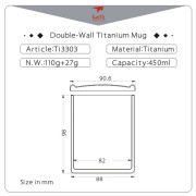 Mug isotherme Keith Titanium Double-Wall Tit. Mug 450 ml