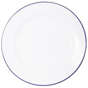 Assiette Bo-Camp Dinner plate enamel blanc / bleu Blue