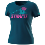 T-shirt fonctionnel femme Dynafit Transalper Graphic S/S Tee W bleue Petrol