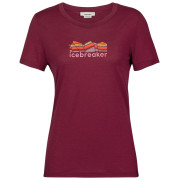T-shirt femme Icebreaker Tech Lite II SS Tee Mountain Geology rouge cherry