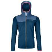 Sweat-shirt femme Ortovox Fleece Plus Hoody W bleue petrol blue