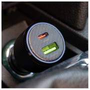 Adaptateur Swissten Car Charger USB-C PD + USB-A, 63W + cabel USB-C / USB-C, 1 m