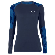 T-shirt femme Salewa Cristallo Warm Amr W L/S Tee. bleu foncé NavyBlazer