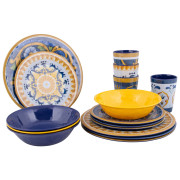 Vaisselle Bo-Camp Tableware Sicilian 16pcs bleu / jaune