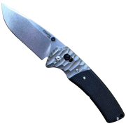 couteau pliant Dachs Knives Charon Baby noir / argenté Stonewash