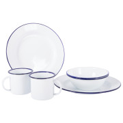 Set de vaisselle Bo-Camp Tableware enamel 6 pcs blanc / bleu Blue