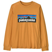 T-shirt enfant Patagonia K's L/S P-6 Logo T-Shirt - Dried Mango orange Dried Mango