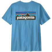 T-shirt homme Patagonia P-6 Logo T-Shirt bleu clair Shore Blue