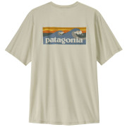 T-shirt homme Patagonia Men's Capilene Cool Daily Shirt - Boardshort Logo beige Dyno White