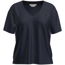 T-shirt fonctionnel femme Icebreaker W Mer 150 Tech Lite SS Relax V Neck Tee bleu foncé Midnight Navy