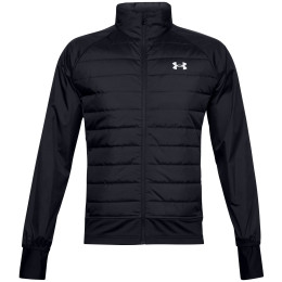 Veste homme Under Armour Run Insulate Hybrid Jacket vert Black/Black/Reflective