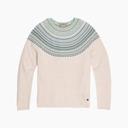 Pull femme Royal Robins Westlands Fairisle Crew beige Chalk Htr Manzanita Pt