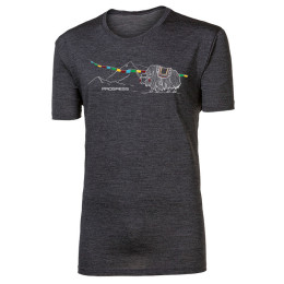 T-shirt fonctionnel homme Progress Hrutur Yak gris šedý melír