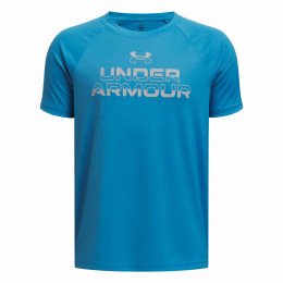 T-shirt enfant Under Armour Tech Split Wordmark SS-BLU bleu Blue